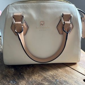 White Kate space leather crossbody